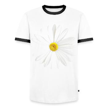 Daisy white flower nature gift - Men's Ringer Shirt - white/black - Front - AI Model Female 172 light (172cm) & AI Model Male 178 dark (178cm)