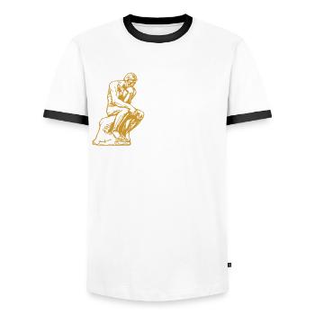 Philosophie Philosoph Philosophen Geschenk - Männer Kontrast-T-Shirt - Weiß/Schwarz - Vorne - AI Model Female 172 light (172cm) & AI Model Male 178 dark (178cm)