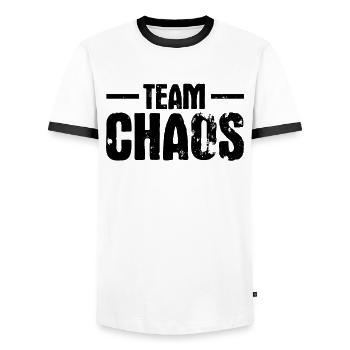 Team Chaos - Männer Kontrast-T-Shirt - Weiß/Schwarz - Vorne - AI Model Female 172 light (172cm) & AI Model Male 178 dark (178cm)