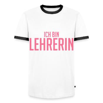 Lehrerin Unterricht Grundschullehrerin - Männer Kontrast-T-Shirt - Weiß/Schwarz - Vorne - AI Model Female 172 light (172cm) & AI Model Male 178 dark (178cm)