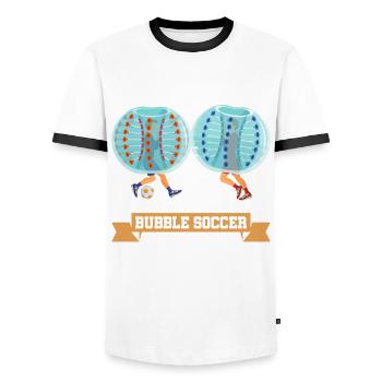 Bubble Soccer Fußball Bumper Hobby Geschenk - Männer Kontrast-T-Shirt - Weiß/Schwarz - Vorne - AI Model Female 172 light (172cm) & AI Model Male 178 dark (178cm)