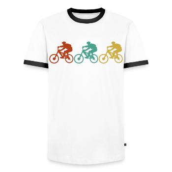 Cadeau vintage de descente - T-shirt contrasté Homme - blanc/noir - Devant - AI Model Female 172 light (172cm) & AI Model Male 178 dark (178cm)