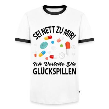 Arzt Ärztin Lustiges Geschenk - Männer Kontrast-T-Shirt - Weiß/Schwarz - Vorne - AI Model Female 172 light (172cm) & AI Model Male 178 dark (178cm)