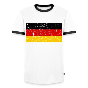 Drapeau allemand Allemagne idée cadeau football - T-shirt contrasté Homme - blanc/noir - Devant - AI Model Female 172 light (172cm) & AI Model Male 178 dark (178cm)