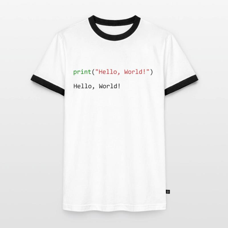 Programmeur de python cadeau Hello World T-shirt contrasté Homme