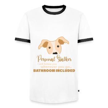 Greyhound, dog , whippet - Men's Ringer Shirt - white/black - Front - AI Model Female 172 light (172cm) & AI Model Male 178 dark (178cm)