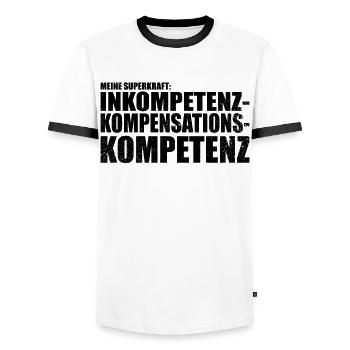 Büro Büros Arbeit Kollege Kollegin lustiger Spruch - Männer Kontrast-T-Shirt - Weiß/Schwarz - Vorne - AI Model Female 172 light (172cm) & AI Model Male 178 dark (178cm)