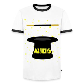 Magician Magician Magic Abracadabra Magical - Men's Ringer Shirt - white/black - Front - AI Model Female 172 light (172cm) & AI Model Male 178 dark (178cm)