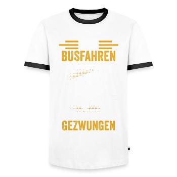 Bus Busfahrer Reisebus Omnibus Schulbus Lustig - Männer Kontrast-T-Shirt - Weiß/Schwarz - Vorne - AI Model Female 172 light (172cm) & AI Model Male 178 dark (178cm)