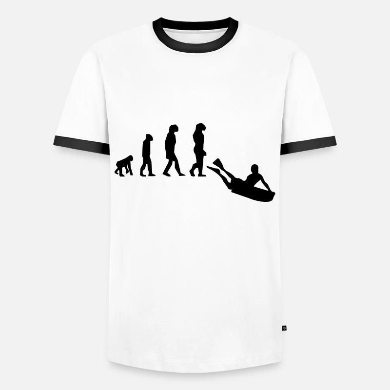 Bodyboarding Evolution Bodyboarder Geschenk - Männer Kontrast-T-Shirt - Weiß/Schwarz