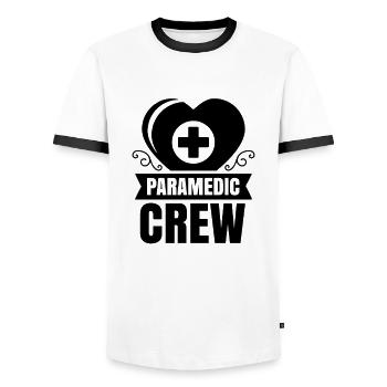 Paramedic team ambulance ambulance - Men's Ringer Shirt - white/black - Front - AI Model Female 172 light (172cm) & AI Model Male 178 dark (178cm)