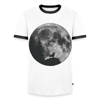 Dackel Teckel Dachshund Mond Hund Dachs Geschenk - Männer Kontrast-T-Shirt - Weiß/Schwarz - Vorne - AI Model Female 172 light (172cm) & AI Model Male 178 dark (178cm)