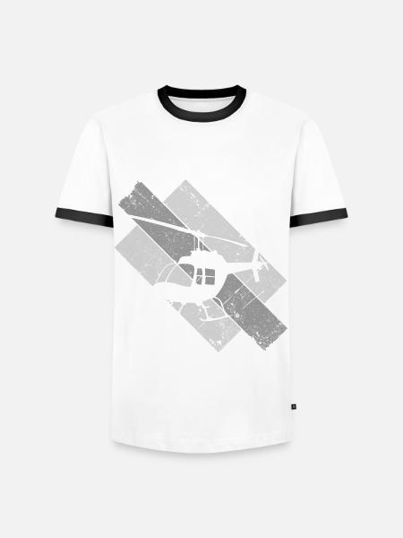 Helikopter Pilot Rettungsflieger - Männer Kontrast-T-Shirt - Weiß/Schwarz