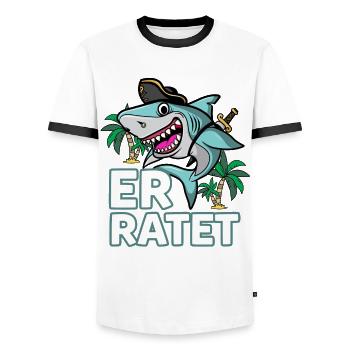 Hai Junggesellenabschied Heirat Hochzeit Bräutigam - Männer Kontrast-T-Shirt - Weiß/Schwarz - Vorne - AI Model Female 172 light (172cm) & AI Model Male 178 dark (178cm)