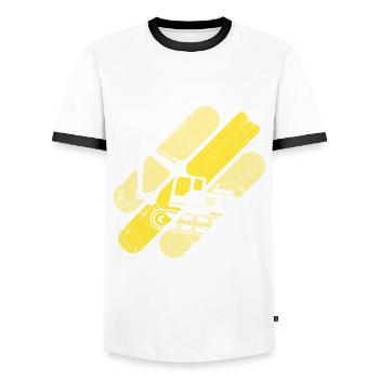 Excavator - Men's Ringer Shirt - white/black - Front - AI Model Female 172 light (172cm) & AI Model Male 178 dark (178cm)