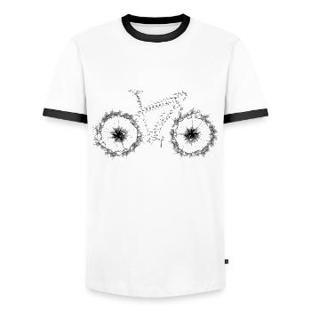 Pusteblume Radfahrer Radtour Löwenzahn Bike - Männer Kontrast-T-Shirt - Weiß/Schwarz - Vorne - AI Model Female 172 light (172cm) & AI Model Male 178 dark (178cm)