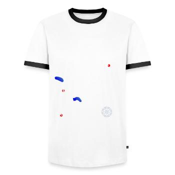 Gotthard Pass Passo del San Gottardo Serpentine - Men's Ringer Shirt - white/black - Front - AI Model Female 172 light (172cm) & AI Model Male 178 dark (178cm)