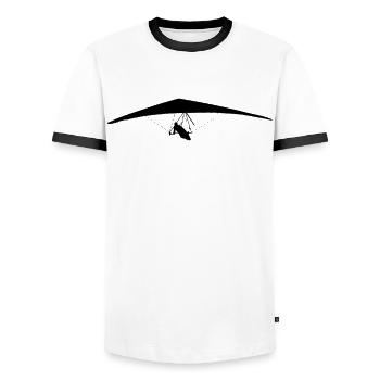 Drachenfliegen Drachenflieger Hängegleiter - Männer Kontrast-T-Shirt - Weiß/Schwarz - Vorne - AI Model Female 172 light (172cm) & AI Model Male 178 dark (178cm)