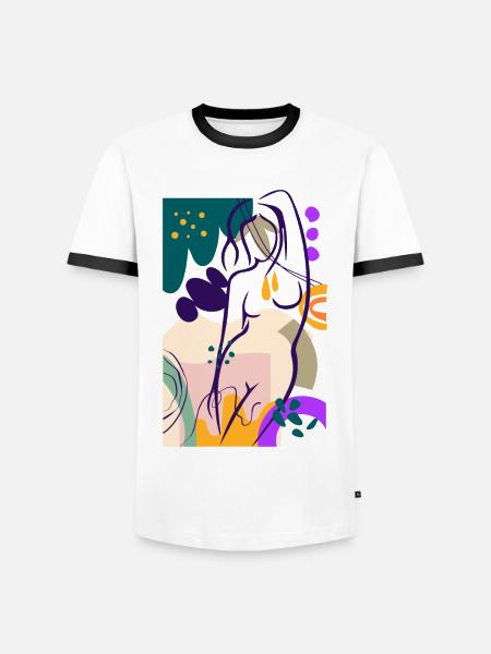Nudist nudist nude gift - Men's Ringer Shirt - white/black