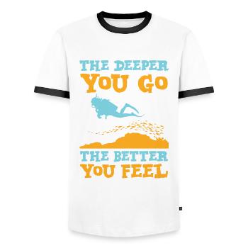 Scuba diving scuba dive diver - Men's Ringer Shirt - white/black - Front - AI Model Female 172 light (172cm) & AI Model Male 178 dark (178cm)