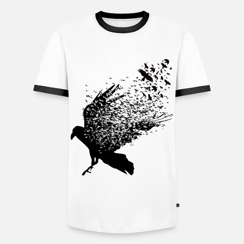 Vikings - Walhalla ravens graphic - Men's Ringer Shirt - white/black