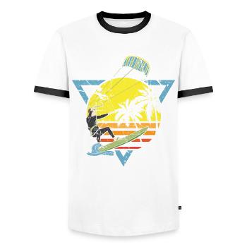 Kiteboarder Surf Kite und Kitesurfing Geschenk - Männer Kontrast-T-Shirt - Weiß/Schwarz - Vorne - AI Model Female 172 light (172cm) & AI Model Male 178 dark (178cm)