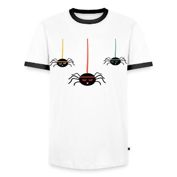 Spinnen Tiere Halloween - Männer Kontrast-T-Shirt - Weiß/Schwarz - Vorne - AI Model Female 172 light (172cm) & AI Model Male 178 dark (178cm)