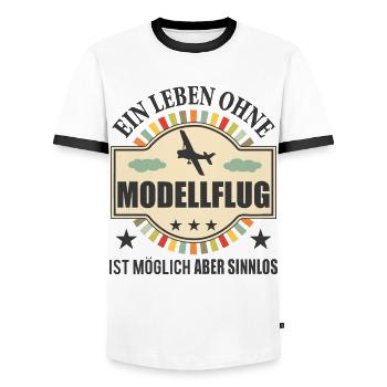 Modellflug Lustiger Spruch Modellbauer Geschenk - Männer Kontrast-T-Shirt - Weiß/Schwarz - Vorne - AI Model Female 172 light (172cm) & AI Model Male 178 dark (178cm)