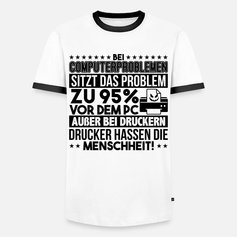 Computerprobleme Informatiker - Männer Kontrast-T-Shirt - Weiß/Schwarz