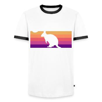 Quokka Quokkas Australien - Männer Kontrast-T-Shirt - Weiß/Schwarz - Vorne - AI Model Female 172 light (172cm) & AI Model Male 178 dark (178cm)
