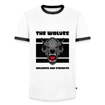 Angry wolf Wolves Animals Quotes Wolf Sprüche - Männer Kontrast-T-Shirt - Weiß/Schwarz - Vorne - AI Model Female 172 light (172cm) & AI Model Male 178 dark (178cm)