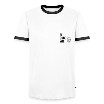 Ei gude wie - Männer Kontrast-T-Shirt - Weiß/Schwarz - Vorne - AI Model Female 172 light (172cm) & AI Model Male 178 dark (178cm)