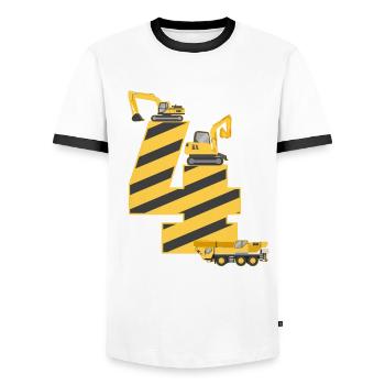 Idée cadeau pour les années de pelle de chantier 4e anniversaire - T-shirt contrasté Homme - blanc/noir - Devant - AI Model Female 172 light (172cm) & AI Model Male 178 dark (178cm)