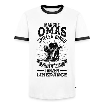Line Dance Oma Tanzen Country Musik Großmu - Männer Kontrast-T-Shirt - Weiß/Schwarz - Vorne - AI Model Female 172 light (172cm) & AI Model Male 178 dark (178cm)