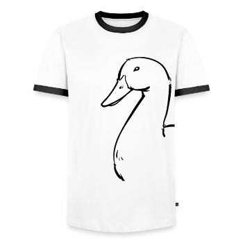 Cadeau de canard canard motif canard sucré - T-shirt contrasté Homme - blanc/noir - Devant - AI Model Female 172 light (172cm) & AI Model Male 178 dark (178cm)