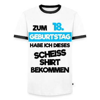 Lustiges 18. Geburtstag Geschenk - Männer Kontrast-T-Shirt - Weiß/Schwarz - Vorne - AI Model Female 172 light (172cm) & AI Model Male 178 dark (178cm)