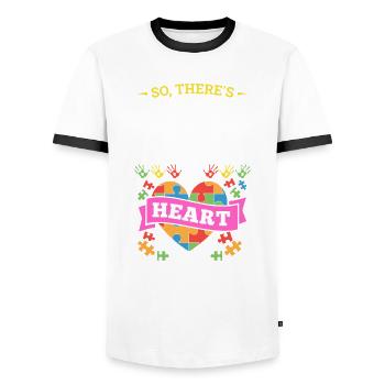 Autism Grandchildren Grandmother Grandma Gift - Men's Ringer Shirt - white/black - Front - AI Model Female 172 light (172cm) & AI Model Male 178 dark (178cm)