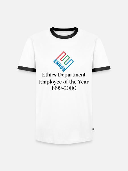 Employé de l’année d’Enron - T-shirt contrasté Homme - blanc/noir