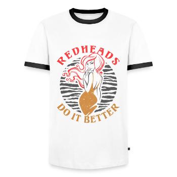 Funny Redheads Do It Better REDHEAD Ginger Red Hai - Männer Kontrast-T-Shirt - Weiß/Schwarz - Vorne - AI Model Female 172 light (172cm) & AI Model Male 178 dark (178cm)