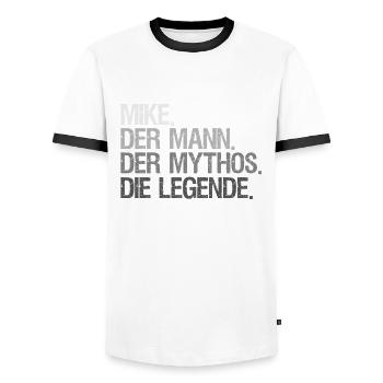 Vorname Mike Geschenkidee - Männer Kontrast-T-Shirt - Weiß/Schwarz - Vorne - AI Model Female 172 light (172cm) & AI Model Male 178 dark (178cm)