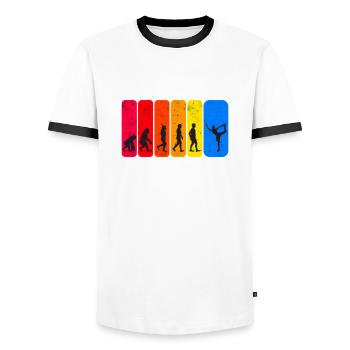 Eiskunstlauf Evolution Eiskunstläufer Geschenkidee - Männer Kontrast-T-Shirt - Weiß/Schwarz - Vorne - AI Model Female 172 light (172cm) & AI Model Male 178 dark (178cm)