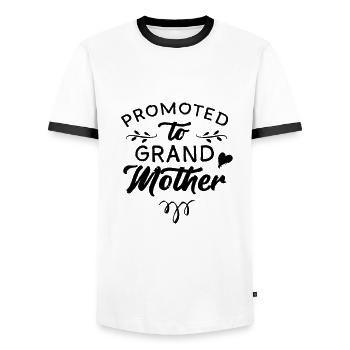 Grand-mère promeut les petits-enfants de grand-mère grand-mère à grand-mère - T-shirt contrasté Homme - blanc/noir - Devant - AI Model Female 172 light (172cm) & AI Model Male 178 dark (178cm)