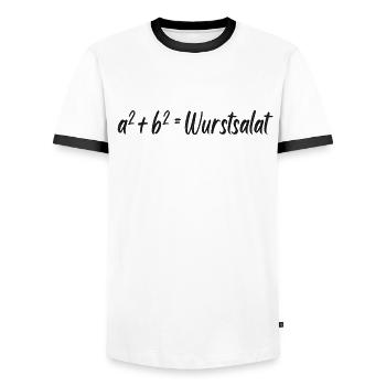 Mathe Mathematiker Humor Schule lustige Sprüche - Männer Kontrast-T-Shirt - Weiß/Schwarz - Vorne - AI Model Female 172 light (172cm) & AI Model Male 178 dark (178cm)