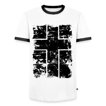 2reborn Croisé Templer Paladin - T-shirt contrasté Homme - blanc/noir - Devant - AI Model Female 172 light (172cm) & AI Model Male 178 dark (178cm)