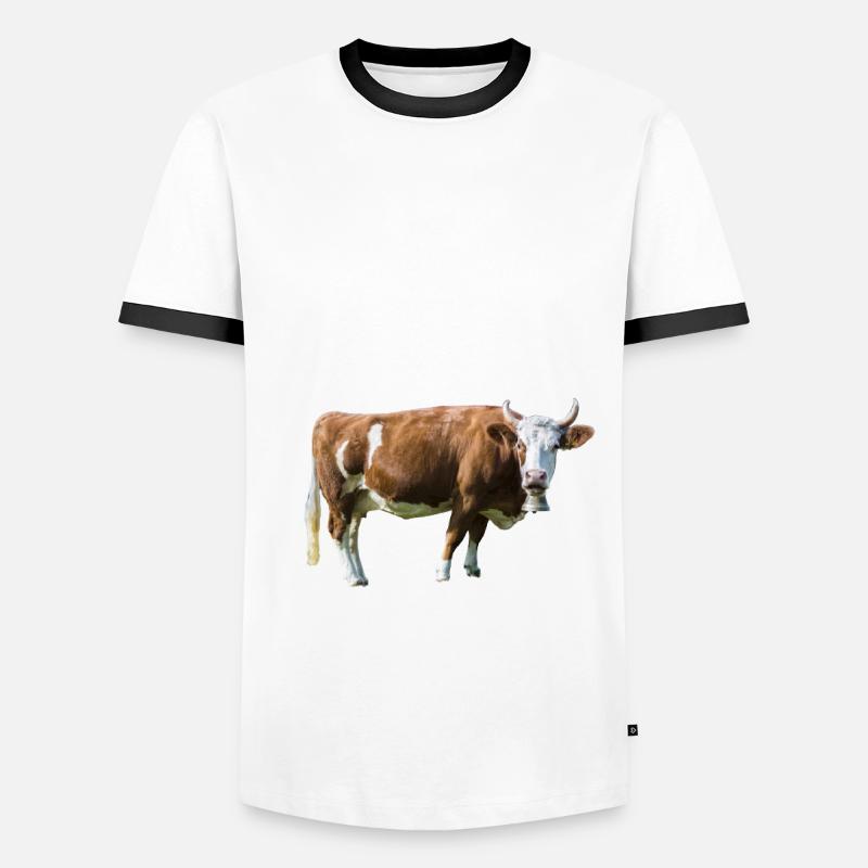 Kuh Geschenk Kinder - Männer Kontrast-T-Shirt - Weiß/Schwarz