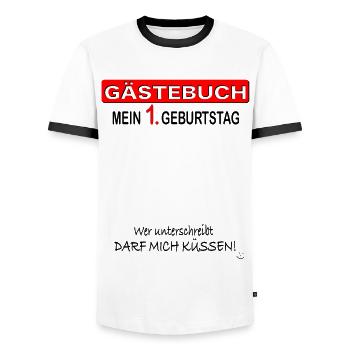 1. Geburtstag Süßes Geschenkidee zum 1. Jahrestag - Männer Kontrast-T-Shirt - Weiß/Schwarz - Vorne - AI Model Female 172 light (172cm) & AI Model Male 178 dark (178cm)