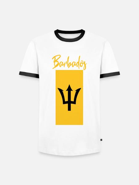 Barbados Flagge Bajan Unabhängigkeitstag Karibik - Männer Kontrast-T-Shirt - Weiß/Schwarz