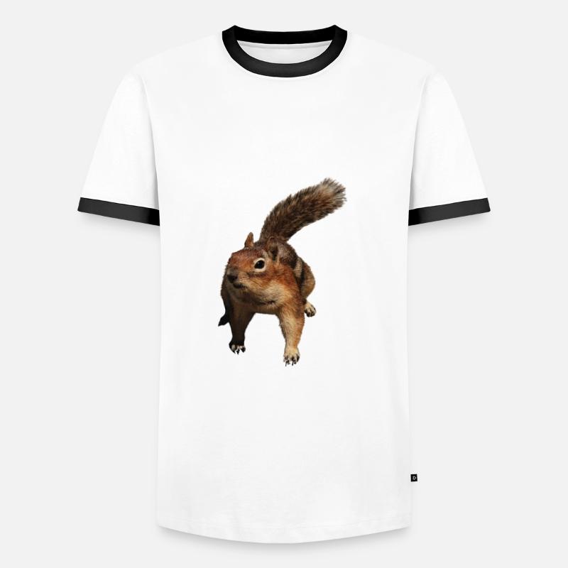ein süßes Eichhörnchen - Männer Kontrast-T-Shirt - Weiß/Schwarz