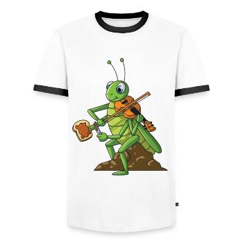 Pain multitâche de joueur de violon de cricket de violon - T-shirt contrasté Homme - blanc/noir - Devant - AI Model Female 172 light (172cm) & AI Model Male 178 dark (178cm)