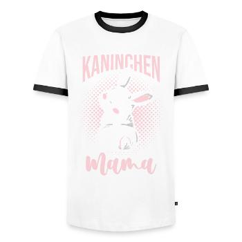 Kaninchen Mama Hase Karnickel Mutter Lustige Sprüc - Männer Kontrast-T-Shirt - Weiß/Schwarz - Vorne - AI Model Female 172 light (172cm) & AI Model Male 178 dark (178cm)